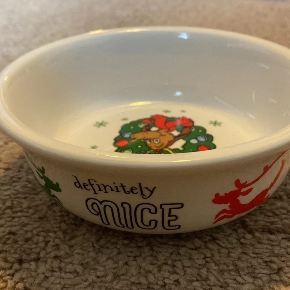 Dr. Seuss The Grinch Naughty/Nice ceramic pet bowl